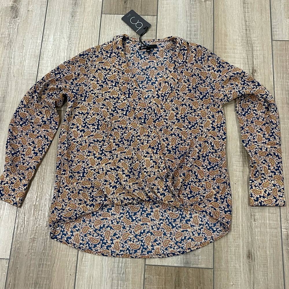 NWT Gibson Paisley Blouse Size Petite XS